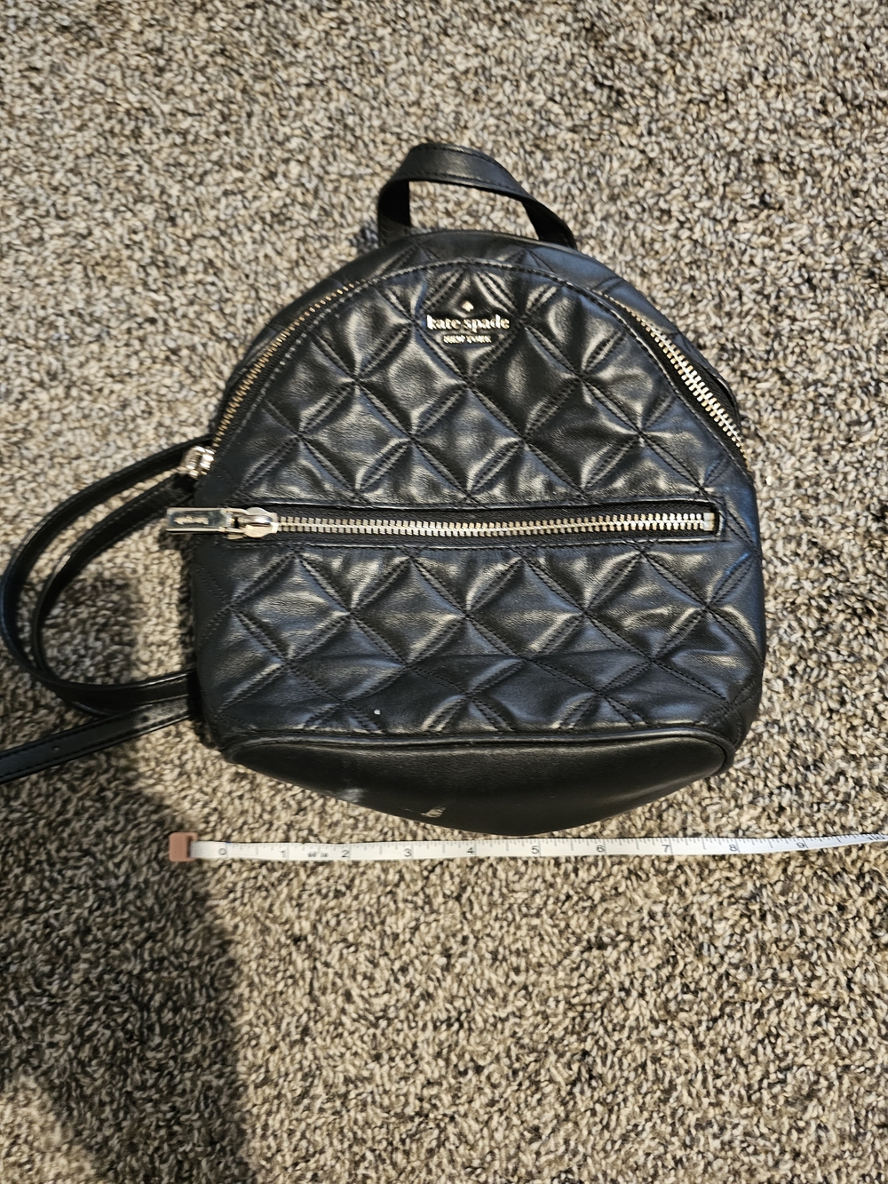 Kate Spade Quilted Black Leather Mini Backpack